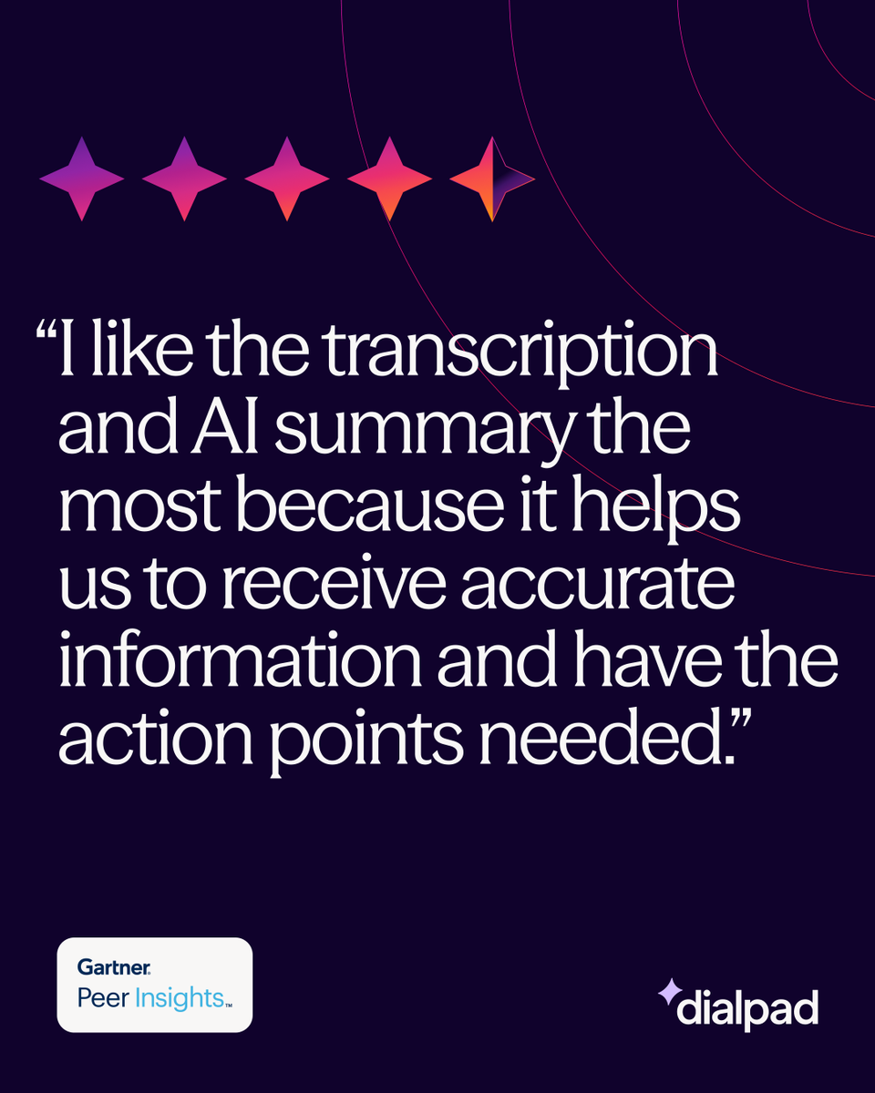 dialpad's tweet photo. Important conversations create action.

When AI handles the note taking, teams stay focused on decisions, not documentation.

Information stays accurate. Action items stay visible. Momentum keeps building.

That's how conversations become outcomes.

#Dialpad #AI https://t.co/WDrOfacGWm