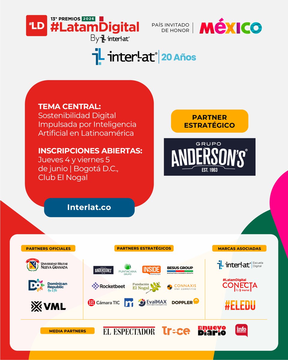 13º Premios #LatamDigital 2026 By Interlat tweet media