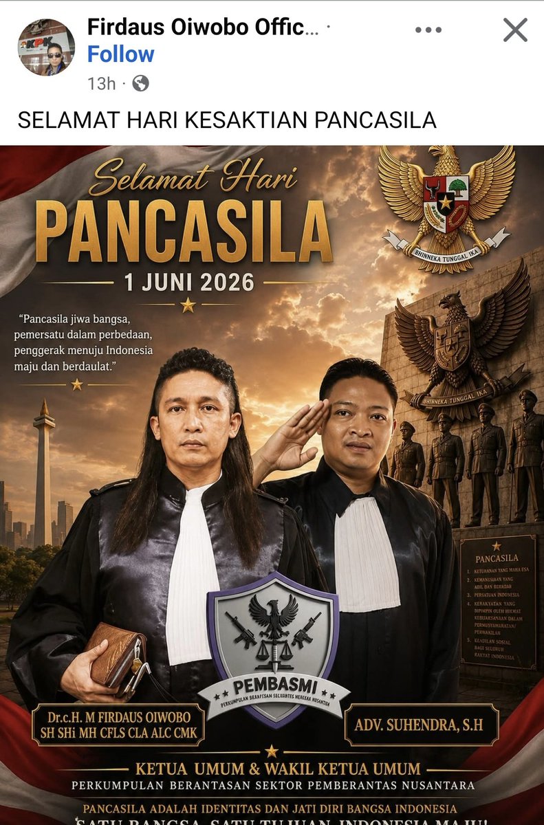 txtdaritaxpayer's tweet photo. Orang-orang ngerayain Hari Lahir Pancasila, Si Dia ngerayain Hari Kesaktian Pancasila😂😂 https://t.co/WVGNfFdQXy