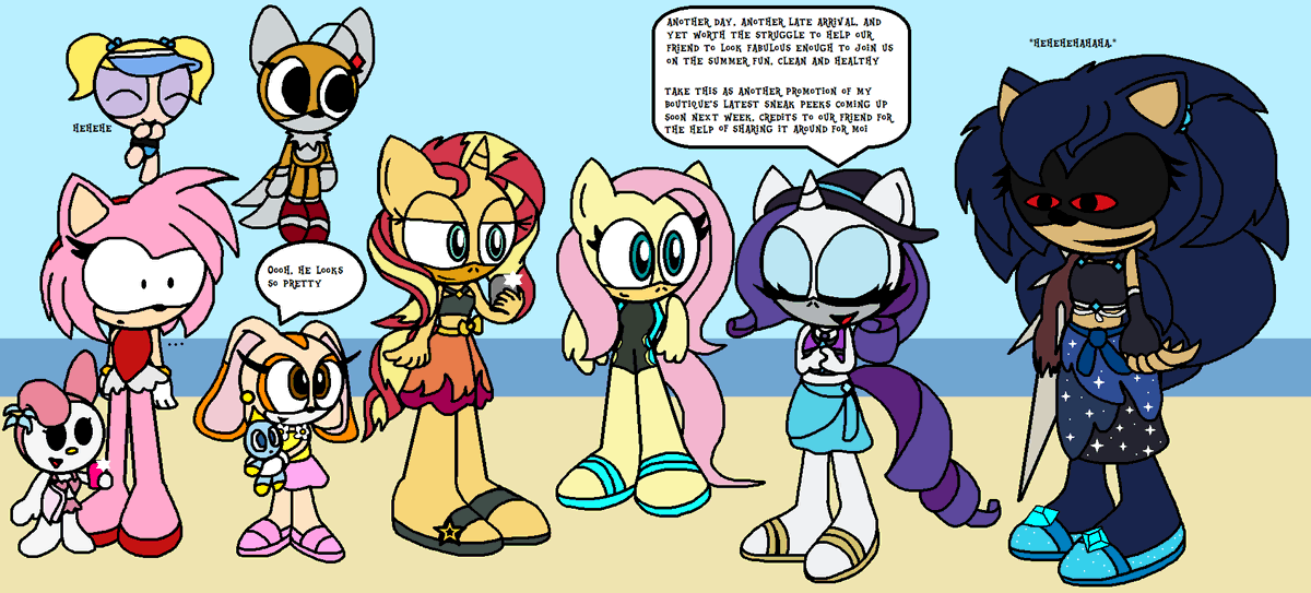 DeluxeArtist12's tweet photo. Summer Fun: At the Beach
Rarity strikes again, showing off her works while (you could say) helping Kolossos 'look good' for the fun
(All characters belong to their og creators)
#sonicthehedgehog #kolossos #mlp #execommunity #outcomememories #KolossosSweep #sonicfandom #Sanrio https://t.co/CTjj8rHtS7