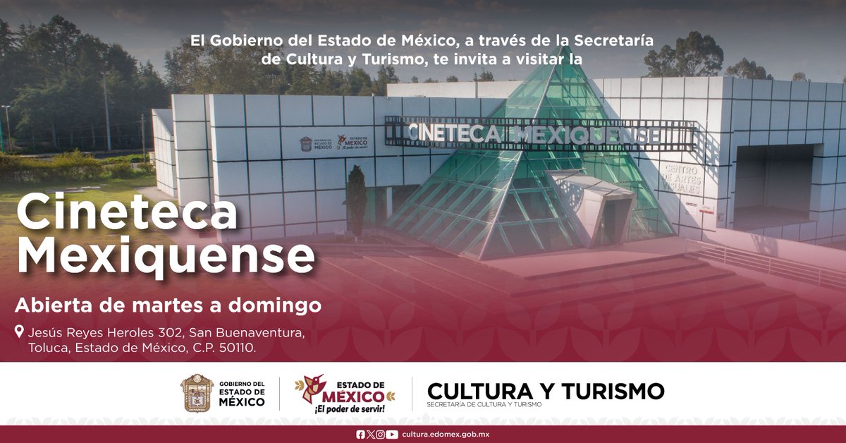 CulturaEdomex's tweet photo. #SabíasQue 🎬|| En el Centro Cultural Mexiquense se encuentra la @CinetecaEdomex 📽️, un espacio dedicado a la difusión y apreciación del séptimo arte, donde podrás disfrutar de una amplia selección de películas nacionales e internacionales.
¡Visítala! 🎞️🌎
 
#ElPoderDeServir https://t.co/scJ2EYLc7U