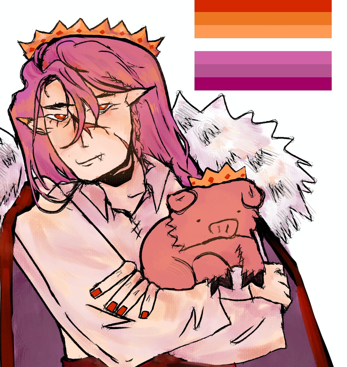 swaggieststairs's tweet photo. in my glorious countrys colours Special art for pride month !!! i want to draw more characters like this! drop comment a flag and a cubito combo if u wanna gimme ideas #technobladefanart #technofanart #technoblade https://t.co/B1b7YIxDSg