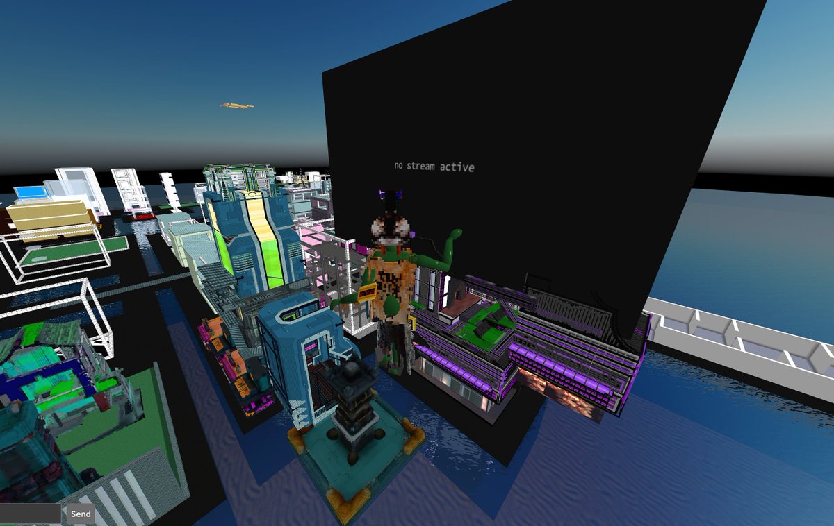 jamesalechardy's tweet photo. Finally manifested my dream cyber punk diy cabinet screen on Architect Island in @cryptovoxels gonna go live some time soon with direct from analog video studio live collab sessions in London. 

https://t.co/ORlJkqqmoX https://t.co/wA3d2jFoOj