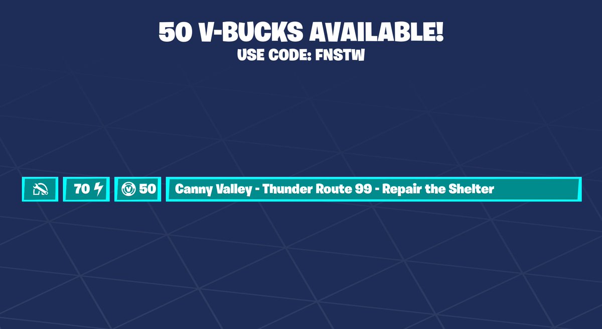 Fortnite_STW's tweet photo. 50 Vbucks!

Use Code FNSTW to support me! https://t.co/EppJol3a3f