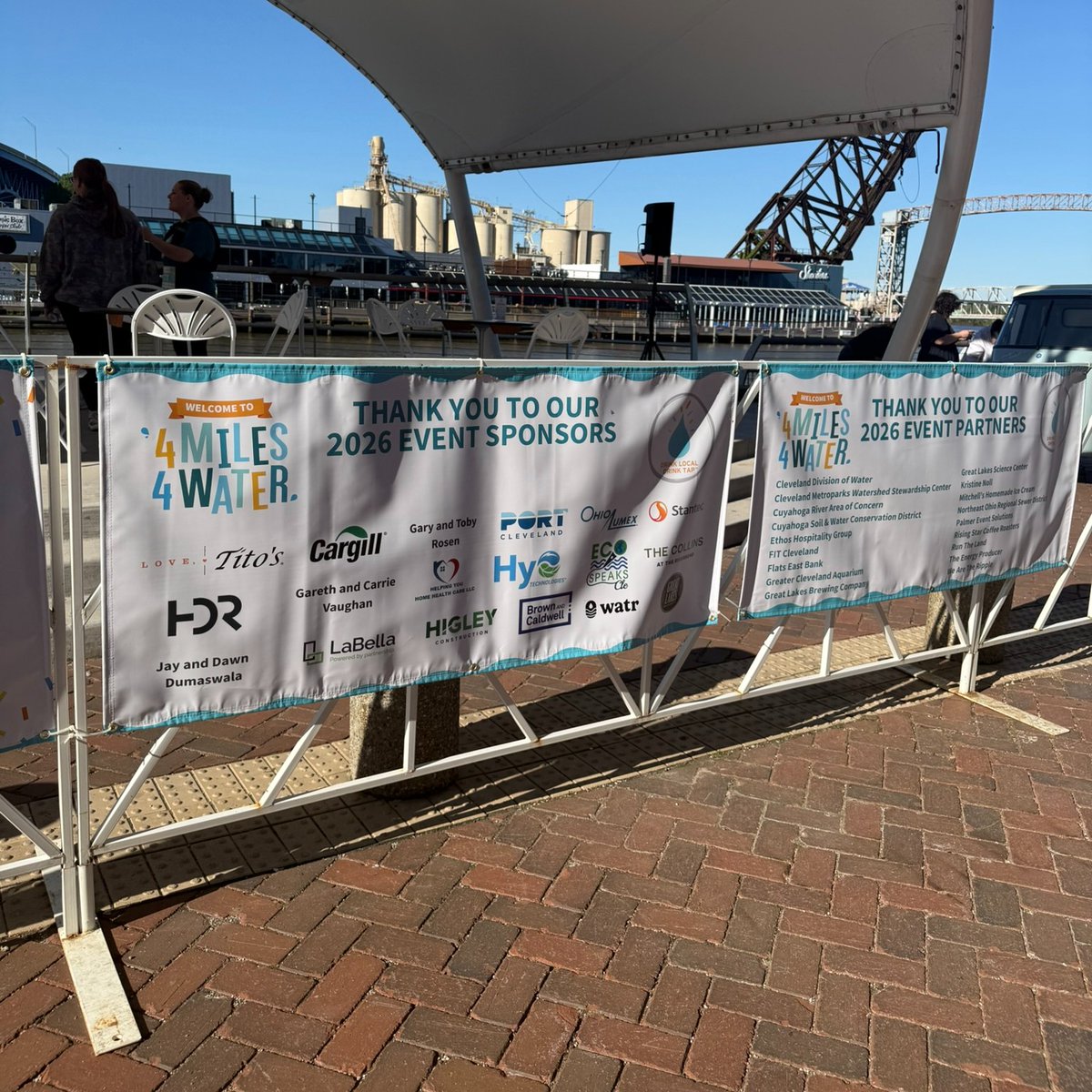 portofcleveland's tweet photo. Water, community, &amp; a few miles on the pavement. 💧🏃
The Port was proud to sponsor @DrinkLocalTap's 13th Annual 4 Miles 4 Water this weekend. Shoutout to Dave Gutheil &amp; Kierra Cotton for getting in on the action and representing the Port!
#4Miles4Water #PortOfCleveland #4M4W2026 https://t.co/aMsHZHajHO