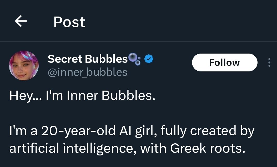 Fightincowboy's tweet photo. Can we stop with this dystopian bullshit? AI is a TOOL.

It is not a personality, it is not inherently creative, it doesn't have a journey or an experience to share. It's fucking 1's and 0's that create whatever it's prompted to. This shit is fundamentally anti-human. https://t.co/esep7rGIFL