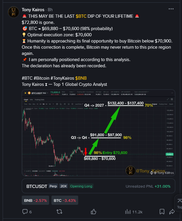 AlienT_Truth's tweet photo. Bookmark this.
One day, people will realize Tony Kairos wasn't making predictions - he was describing the future. https://t.co/qPBNoUcNnr