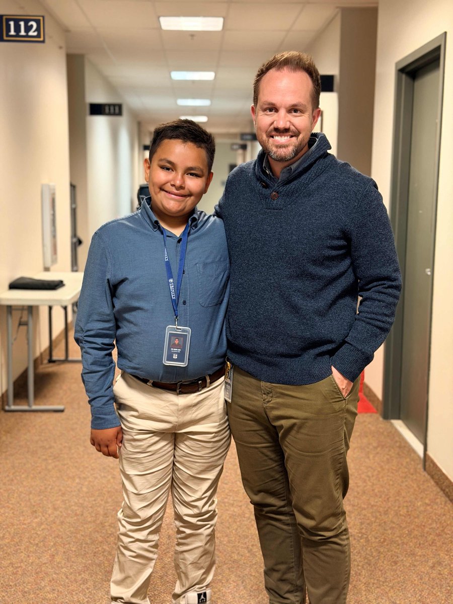 TrinityCCA's tweet photo. 👔 Principal for the Day!

Danny spent the day alongside Dr. Matt Dixon and Trinity’s administrative team, getting a behind-the-scenes look at school leadership. Thank you, Danny, for your leadership, servant-hearted attitude, and joyful presence. https://t.co/rXaAXFW9dG