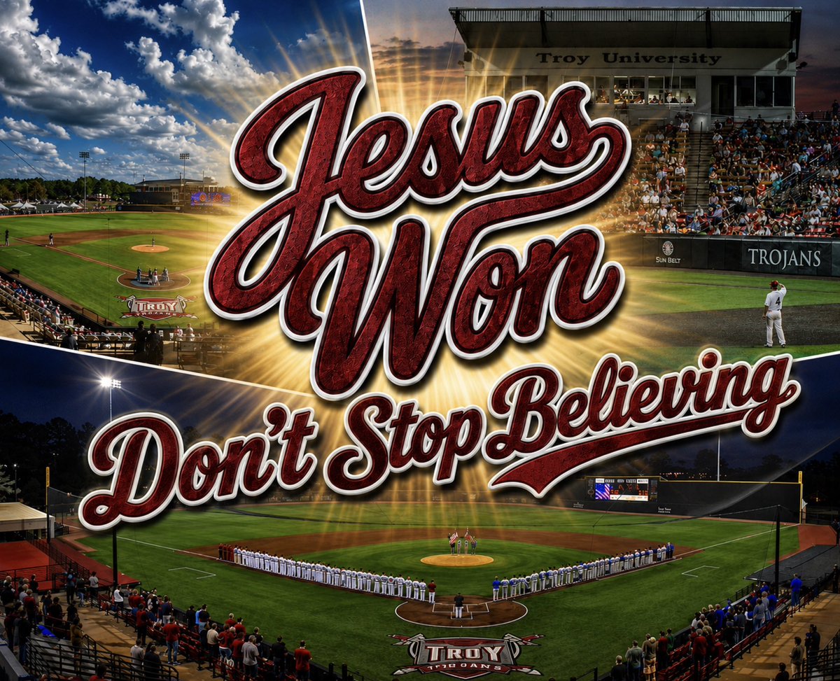 Tapperboysdad's tweet photo. Don’t stop believing @TroyTrojansBSB @jesuswonapparel https://t.co/b4GfRA5bmB