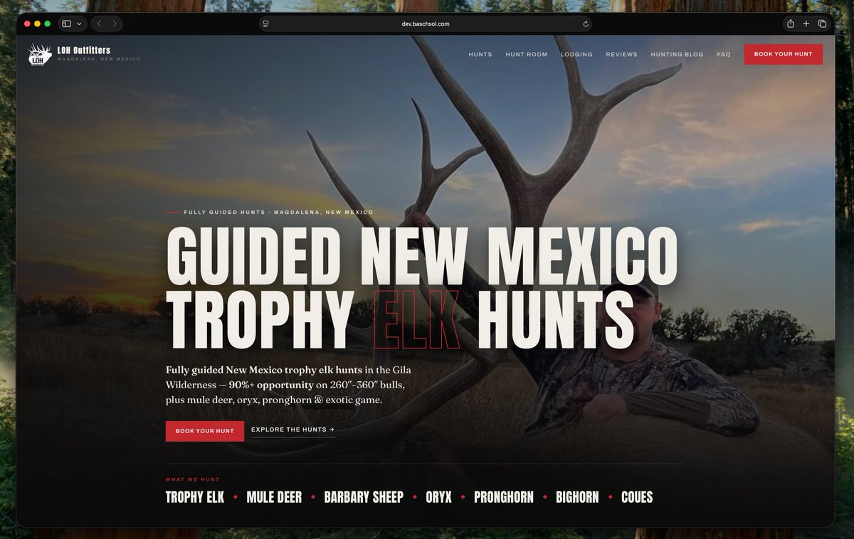 BaschSolutions's tweet photo. Loving the progress on this custom website rebuild for an outfitter client of ours in New Mexico! 🔥 https://t.co/VlTF6MyZ5q