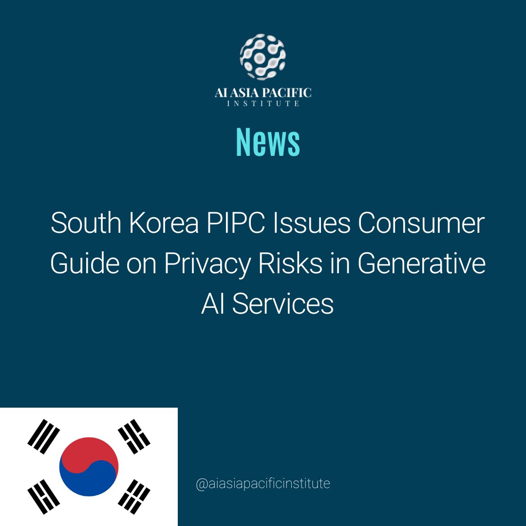 AIAsiaPacific's tweet photo. On 19 May 2026, South Korea’s Personal Information Protection Commission(PIPC), Republic of Korea (PIPC) published a user-focused guide on privacy considerations when using generative AI services.
#AI #AIForGood #GenAI #SouthKorea #PIPC #Regulation https://t.co/ELMvpCkE8G
