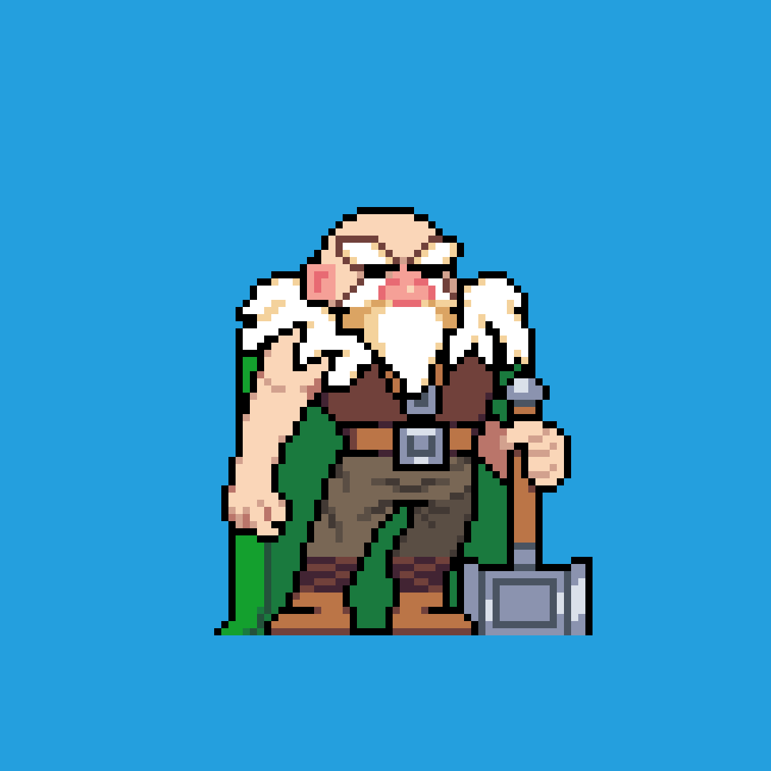pixel_metro's tweet photo. guy with hammer #pixelart https://t.co/MfbKsiaEn2