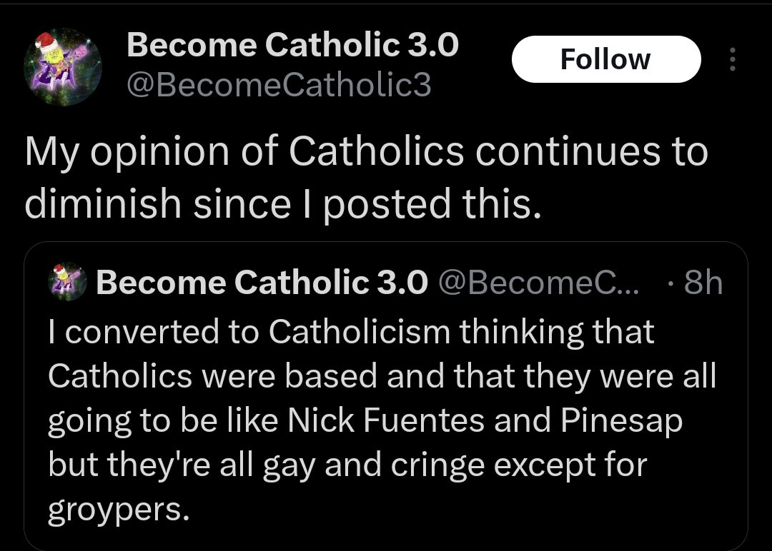 ciaozoomer's tweet photo. "Wtf man, I thought Catholicism would let me vent my revenge fantasies against my bitch teachers?" https://t.co/AQ2BsXeJSU