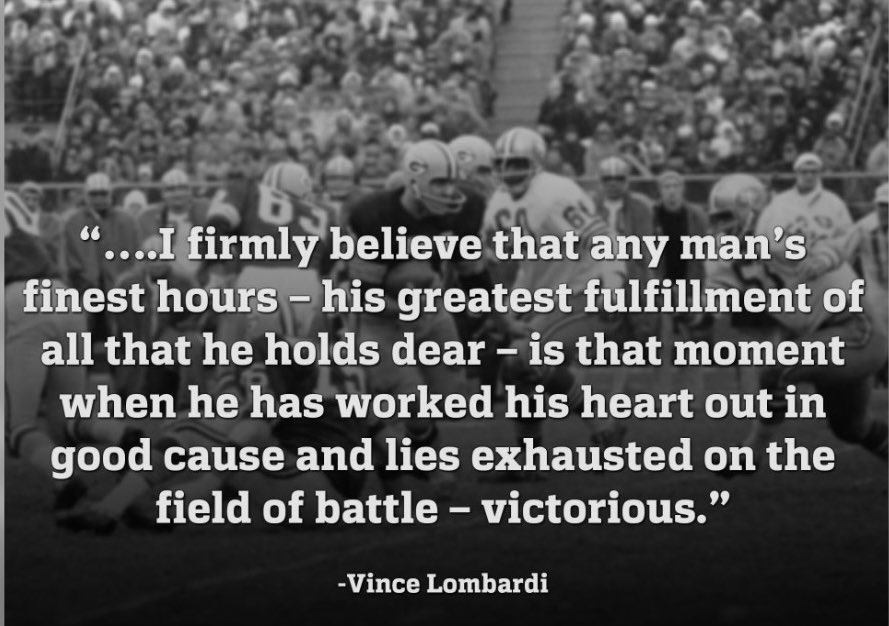 CoachScheier's tweet photo. Vince Lombardi said it BEST. 
For me, YOUTH CAMP is one of those FULFILLING MOMENTS!
Worked with some FUTURE NOLES &amp; made some NEW FRIENDS! 
#KeepCLIMBing #Exhausted 
#Renegades #LetsRide 🍢 https://t.co/eKi5fofigV