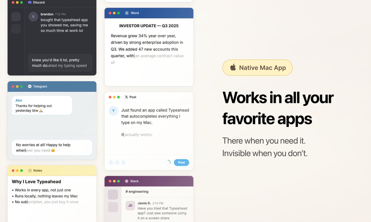 SamAsante's tweet photo. Here are some launch graphics I made for @TypeaheadAI

Live on Product Hunt now: https://t.co/RPXDAH4BPY https://t.co/fLUbt9iHHt