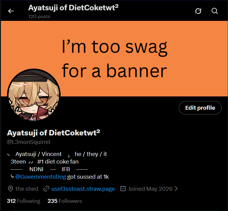Gay Ayatsuji of DietCoketwt² tweet media