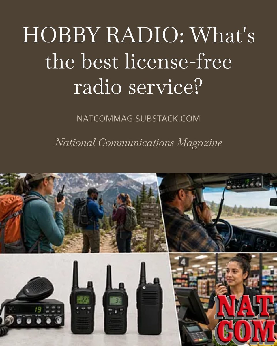 NatComMag's tweet photo. 🌟 Looking for a license-free radio service for you, your family, workplace or group? Discover the best choices with #FRS, #CBradio, #MURS and an unexpected alternative you might not have considered. Read our detailed report with your email address at https://t.co/HrmcK95ETq. 📡 https://t.co/2vTLRf9EDU