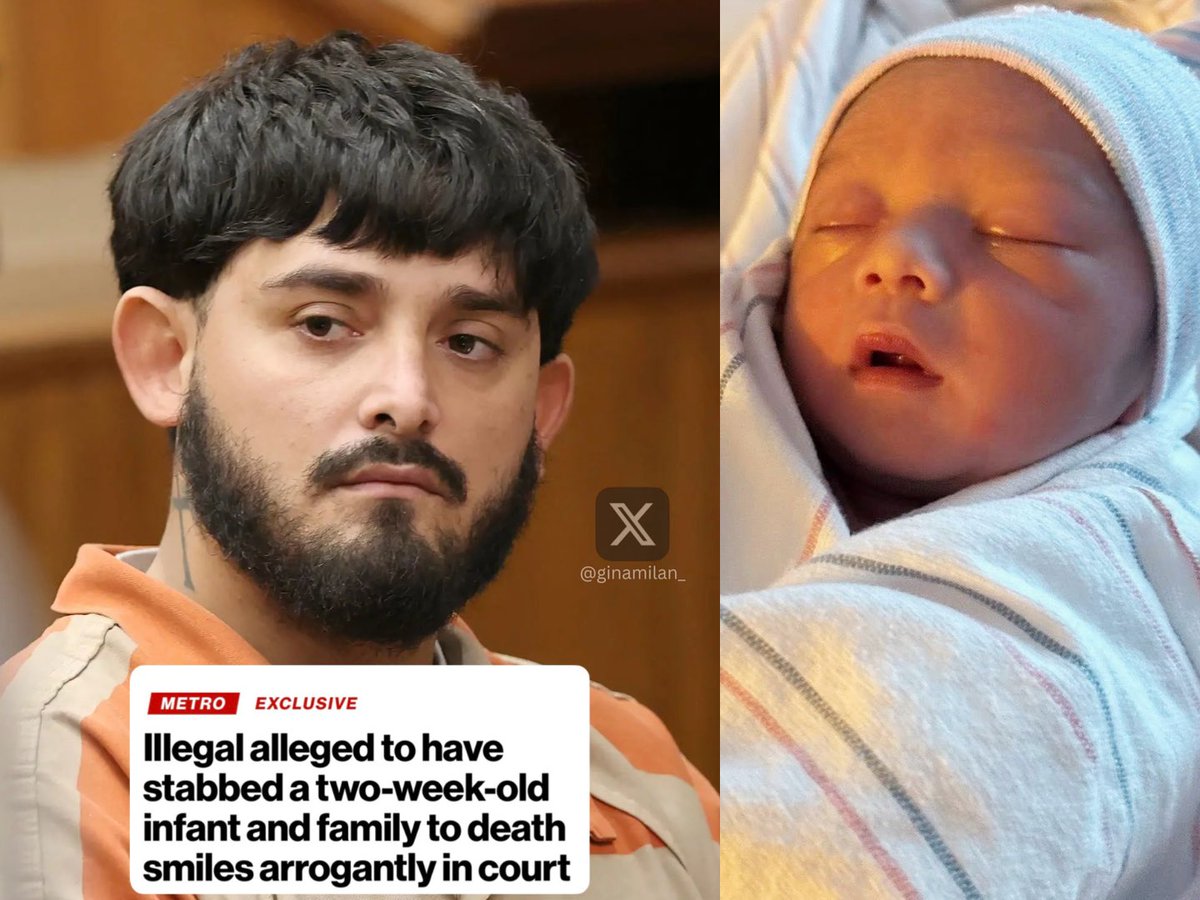 ginamilan_'s tweet photo. Joaquin Escoto, a Mexican national deported three times, murdered a two-week-old baby, the baby’s mother, and the grandmother in Gavin Newsom’s California.

California’s sanctuary policies blocked ICE from detaining him after a prior arrest, letting this killer roam free.

Where’s the protests? Where’s the national outrage? Where’s the politicians speaking out? 

Stop electing these scumbags who don’t give a shit about you. 

@GavinNewsom @GovPressOffice