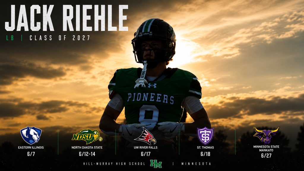 _jackriehle's tweet photo. Looking forward to competing this summer.

@CoachStrobel @MisterLilly @UST_Football @coach_Wiss @CoachBSchlaeg https://t.co/BWJflENubZ
