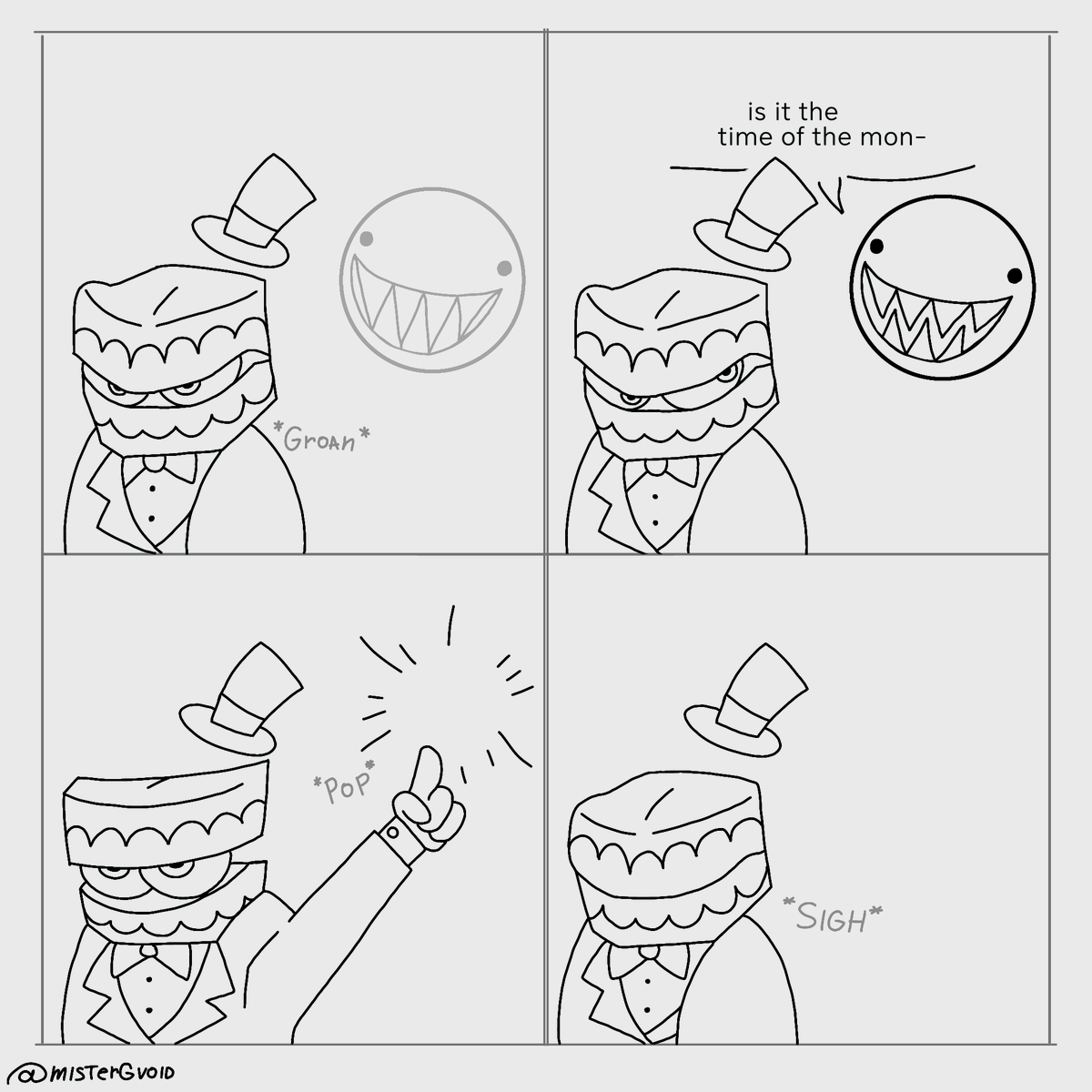 MisterGvoid's tweet photo. Little comic that popped into my head. I've seen things. That's why. Il prob do more little comics in the future.👍
#tadc #caine https://t.co/zcM2DESarG