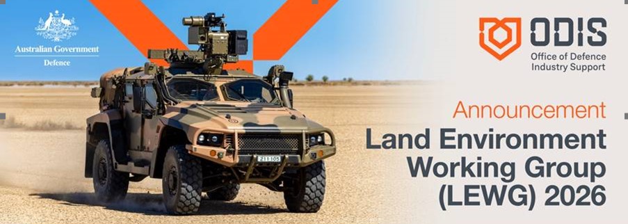 DSI_VIC's tweet photo. '#LEWG 2026 - Land Environment Working Group is coming - 17-18 August in Canberra.

Get the latest on Defence's current and emerging #land #capability priorities and investment plans. 

Register now - limited numbers - https://t.co/fD93dhtdQ7

#Opportunity #AustralianArmy https://t.co/IYgjg7qZsH