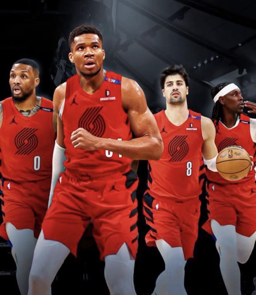 blazerwagon's tweet photo. Next week btw….
Starters: 
Dame/Deni/tou/Giannis/Clingan

Bench:
Scoot/Jrue/sidy/kelly oubre/Rob will

I’m legit shaking 🫨 https://t.co/2xX5nTbxmq