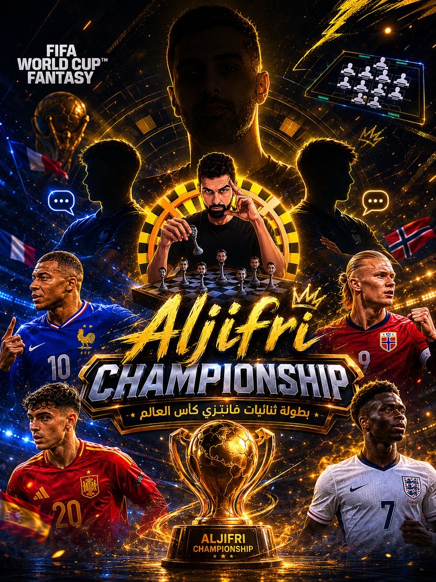 EmJayFantasy's tweet photo. 🚨اقتربت ..👀

يسعدني مشارككتكم إطلاق بطولة القناة (Aljifri Championship ) للثنائيات بفانتزي كأس العالم ٢٦ ، وستكون من خلال موقعهم الرسمي أو التطبيق الرسمي للفيفا 🏆⚽️

📌٤٨فريق ، كل فريق مكون من شخصين 👥

📌 جائزة رمزية للمركز الأول 🥇

📌 سيتم سحب ٥ فرق تحت هذه التغريدة
لذلك تأكد من:
١- متابعة الحساب 🤍
٢- الاشتراك بالقناة حتى يصلك إشعارات البثوث وأهمها بث السحب الرئيسي للمقاعد
٣- التعليق تحت في الكومنتات 👇🏼 

رابط القناة موجود بالكومنت الأول 👇🏼 

حظا موفقا للجميع !