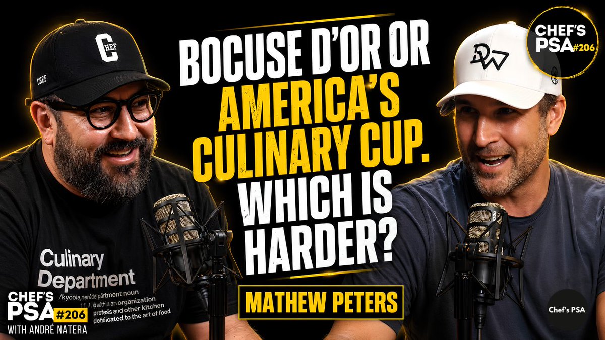 ChefsPSA's tweet photo. Television rewards narrative. The kitchen rewards execution.

On the latest Chef's PSA, Bocuse d'Or Gold Medalist Matt Peters breaks down the reality of America’s Culinary Cup, handling the "too chefy" critique, and the exact science of Ducasse vs. Keller sauces. https://t.co/NKcVIU9cLN