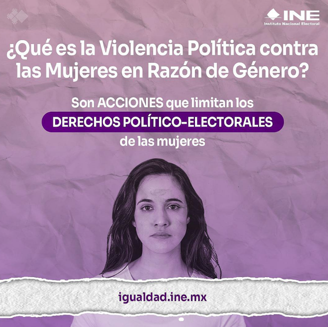 INEtelMX's tweet photo. Eliminar la Violencia Política contra las Mujeres en Razón de Género (VPMRG), es tarea de todas y todos. Identificarla es el primer paso. Si eres víctima de VPMRG o conoces a alguna mujer que sufre cualquier tipo de maltrato, ¡alza la voz! Conoce más en: https://t.co/DT69N7I5sU https://t.co/uYHbgEGGCV