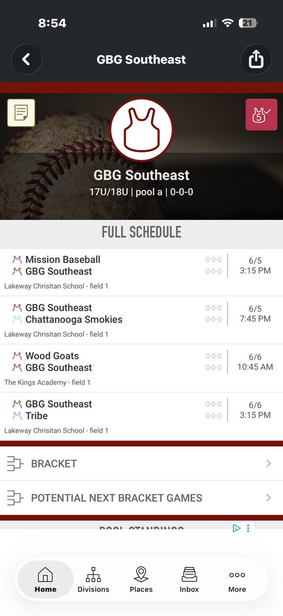 bryson_carver18's tweet photo. This is my schedule for this week’s Knoxville tournament. https://t.co/tBHIbEQt3q