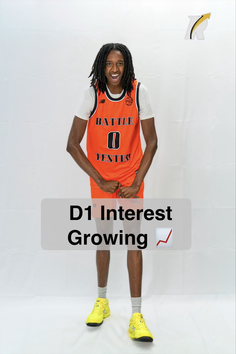 BattleTestedP32's tweet photo. 2028 Bilal Robinson (NJ)
6’8” wing continues to trend upward. After a strong NCAA Live Period in Dallas with @BattleTestedP32 on the @p32league ,multiple DI programs have begun reaching out. A10 and Patriot League schools are scheduled to meet/evaluate him this month in Philly📈 https://t.co/06Xep4NFoK
