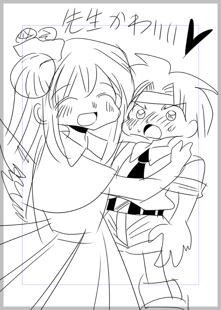 こんな感じの先生でこんな感じの漫画を考えてます #ブルアカ 