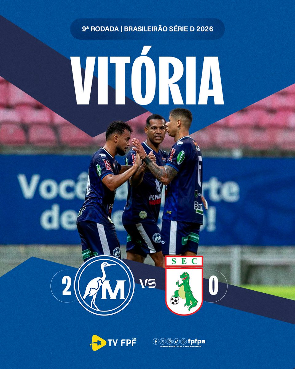 fpfpe's tweet photo. 🏁🔵 VITÓRIA DO AZULÃO NA ARENA!

O Maguary venceu o Sousa por 2x0 e conquistou três pontos fundamentais na briga pela classificação à próxima fase da Série D do Brasileirão. 🔥👏

⚽ Gols da vitória:
✅ Júlio César
✅ Renato Henrique

Grande resultado do Azulão de Bonito diante da sua torcida! 💙