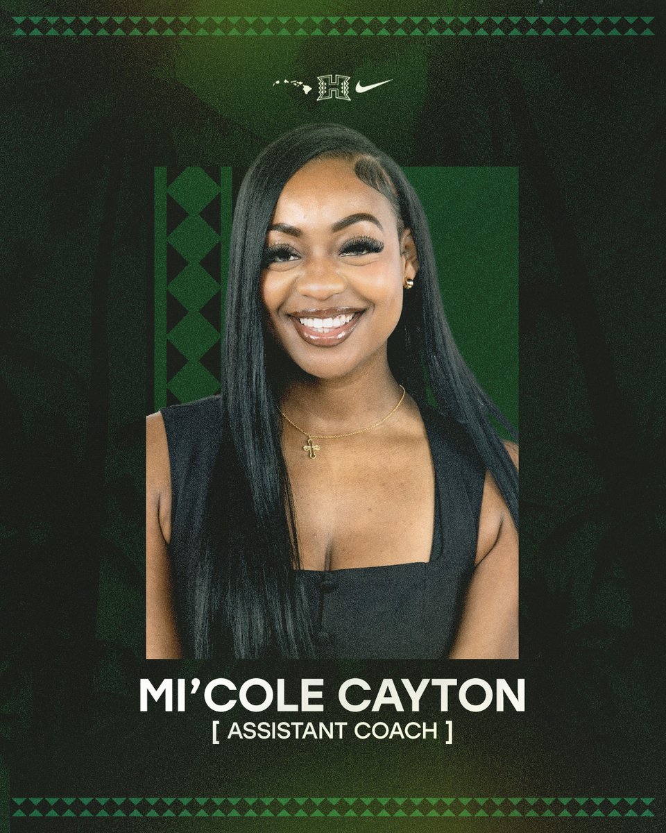 HawaiiWBB's tweet photo. A rising star in the coaching ranks ⭐️

Welcome to the ‘ohana, @micole_cayton!

#GoBows #SISTAHHOOD https://t.co/yLbE3u0de0