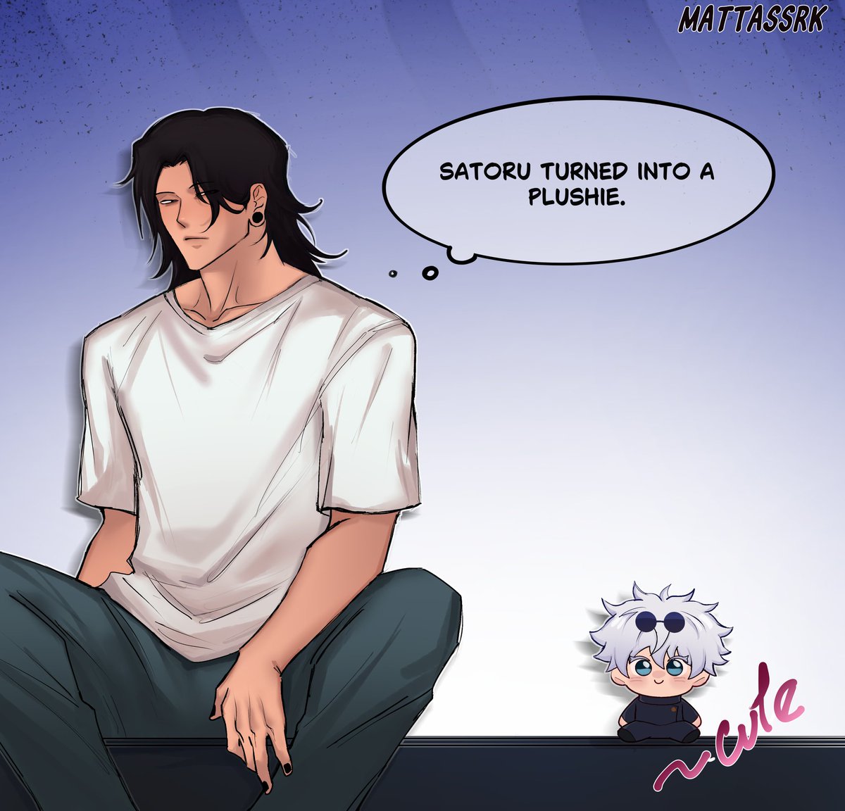 mattassrk's tweet photo. Talking to nothingness (or not?) Part 1

It will be a short comic, thank you very much for waiting for me! I struggled to be ready, but I want to keep doing what I love, which is drawing! 🗣💙

(1/3) More pages below. 

#satosugu https://t.co/2JgRJiNmhJ