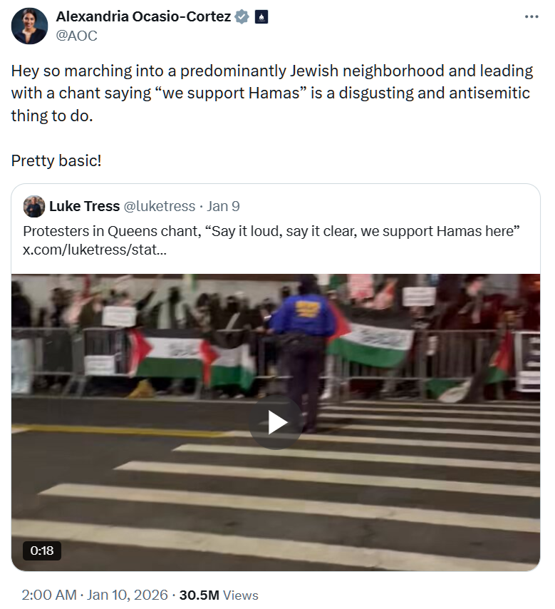 zei_squirrel's tweet photo. AOCIA always immediately rushes to social media to condemn "ANTISEMITIC KHAMAS PROTESTERS IN NEW YORK" and smear anti-genocide protesters, but when there's a genocidal Zionist parade with war criminals she goes very quiet all of a sudden. Don't want to upset the owners https://t.co/4Xb76z3Xmw