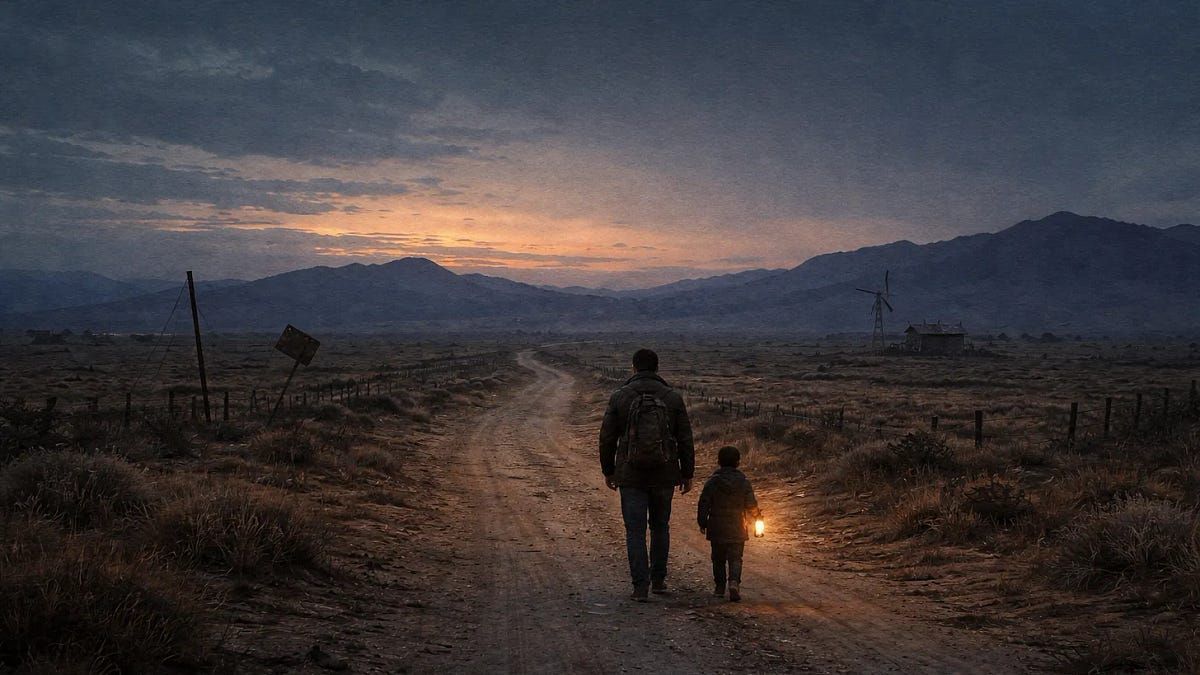 FaultLineAUS's tweet photo. McCarthy asks if goodness can survive when every reason for it vanishes.
The father and son gain no advantage — often the opposite. Yet they continue anyway.
Read more: https://t.co/YHrVuQRcuO
#TheRoad #CormacMcCarthy https://t.co/WL6kdYbJri
