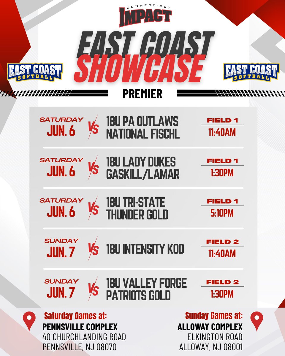 CTImpactSB's tweet photo. This weekend!!! Back at it at @eastcoast_sb #makeanimpact #summersoftball https://t.co/Ix67TVgoMk