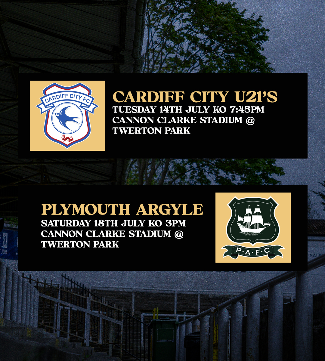 BathCity_FC's tweet photo. 📅 Two more pre-season dates to add to your calendars. 

Admission prices will be confirmed in due course but entry for season ticket holders is free of charge 🎟️

⚫️⚪️ #Romans https://t.co/mGqtSqP963