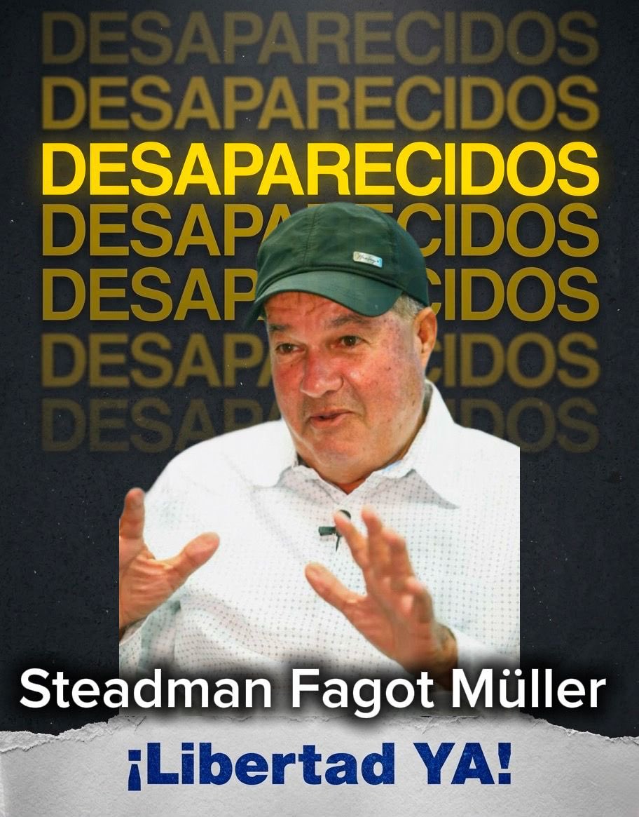 AUNNicaragua's tweet photo. 📢 #Nicaragua tiene presos políticos en condición de desaparición forzada.

La vida de *Steadman Fagot Müller* y la de todos los presos políticos desaparecidos está en riesgo.

Exigimos pruebas de vida, acceso a sus familiares, abogados y su libertad inmediata e incondicional.

#LibertadYa #SOSNicaraguaLibre