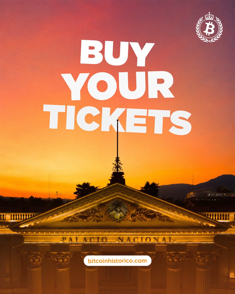 btchistoricosv's tweet photo. History is calling! ⚡️

Join us at the iconic National Palace for Bitcoin Histórico. This is your chance to be part of the most extraordinary event in the annual bitcoin calendar featuring the brightest minds in bitcoin talking about economic liberty, individual sovereignty and freedom money. All while sitting amidst the splendor and beauty of El Salvador's revitalized Centro Histórico.

Are you ready to make history with us? 🇸🇻🏛️
Get your tickets now at https://t.co/BzYUZHZ5QD