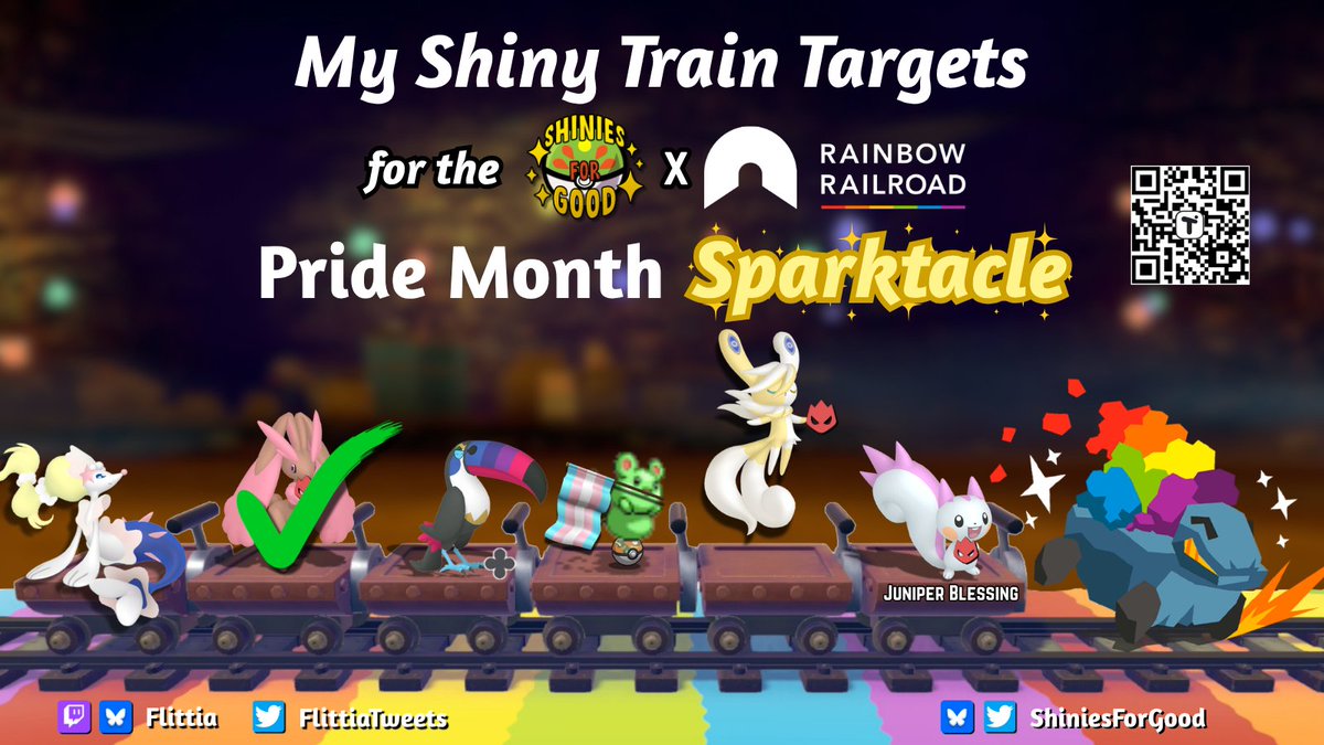 FlittiaTweets's tweet photo. IT'S JUNE! That means the @ShiniesForGood Pride Month Sparktacle for Rainbow Railroad has BEGUN! Here's a list of our targets and donation incentives for the month; don't forget to share the drive with your friends! You can find it at https://t.co/DX6ALG0SHB ^-^

#Pride #Charity https://t.co/VwAzHLJWs6