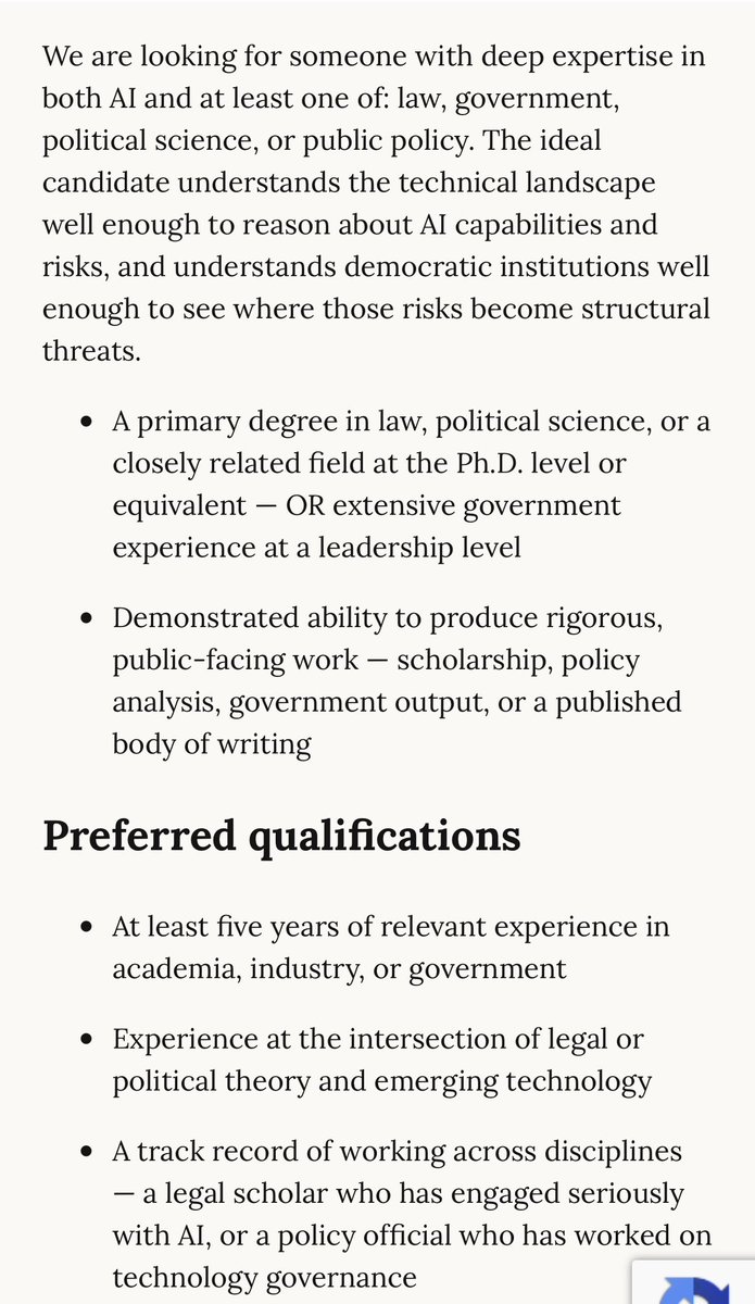 heyitsalexsu's tweet photo. Anthropic is looking to hire a law professor and pay them 300k a year, it’s gonna be as competitive as a scotus clerkship https://t.co/3XbdL3aAqe