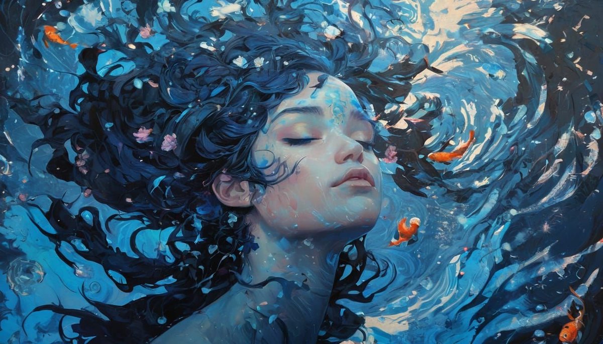 NightcafeStudio's tweet photo. Drifting through thoughts and quiet emotions 🌊🪷

Created by NightCafe artist u/aia https://t.co/uI0rphxK0Q