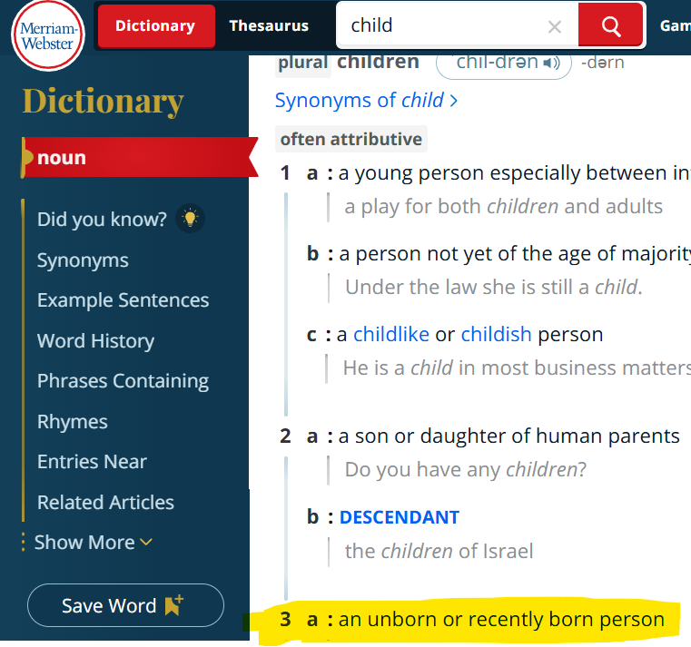 ProLifeSamuel's tweet photo. @JoeSixPackShow @ProLifeRFL The post is for Bible believers. The Bible refers to unborn children as "children." So does the dictionary. https://t.co/8hsn0k38uc