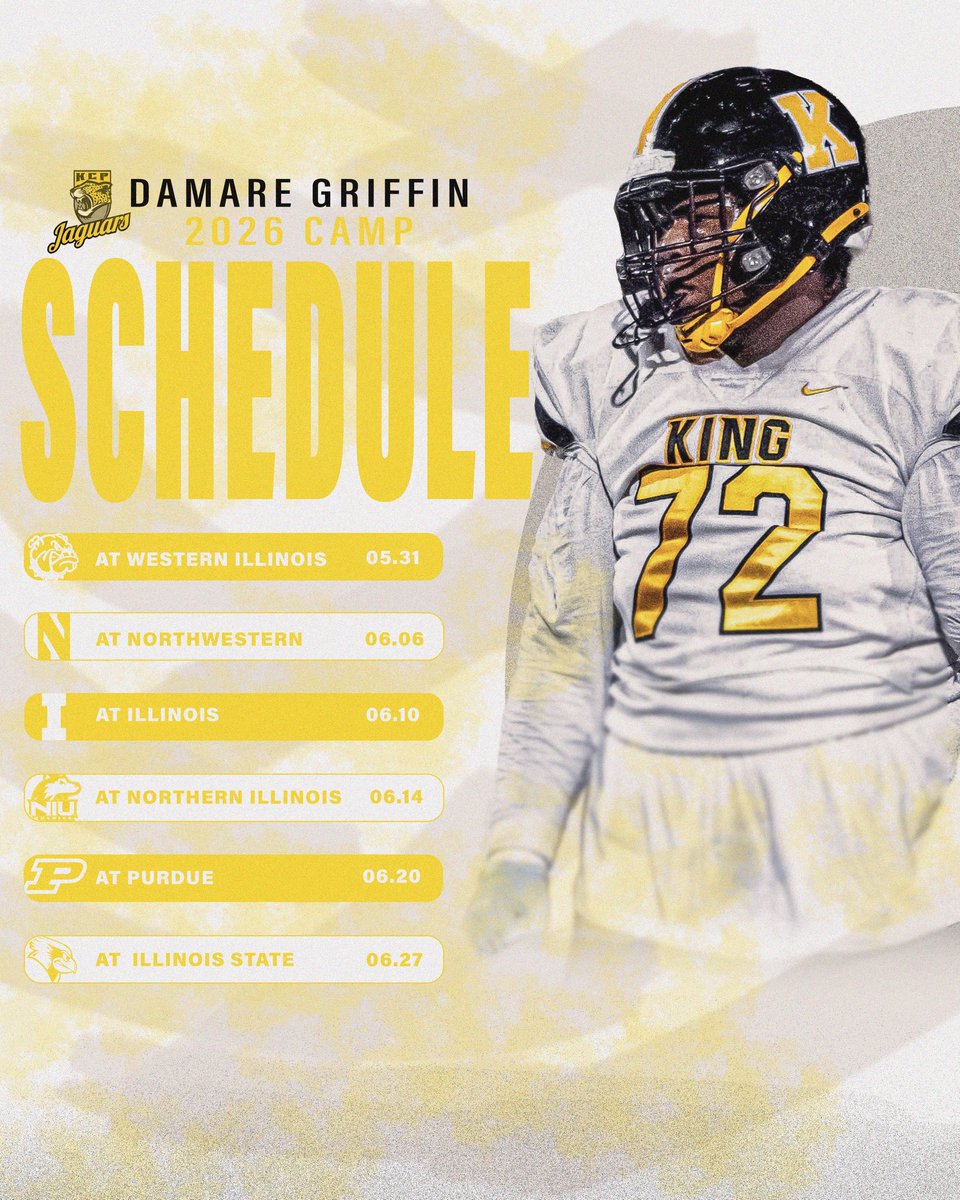_kmare_100's tweet photo. Blessed to have earned my first offer from Western Illinois. Excited to compete at these camps, build relationships, and continue proving myself. 6’4” | 330 OL | King College Prep | Class of 2027 #AGTG #RecruitKing #ClassOf2027 👑🏈💪 https://t.co/2yqKm2PlId