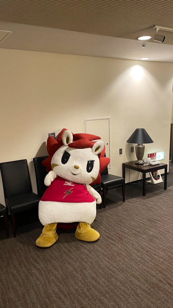 roar_kawasaki's tweet photo. 皆様に2025-26シーズンのありがとうを伝えるイベントが全て終了しました😼⚡️
たくさんの愛をありがとうございました！

ロウルさん、4連勤やり切りました❤️‍🔥
週末の川崎フロンターレさんホームゲームに向けて巣穴で少し休養します😴
#川崎ブレイブサンダース
#ロウルかわいいよロウル https://t.co/083OqroTCG