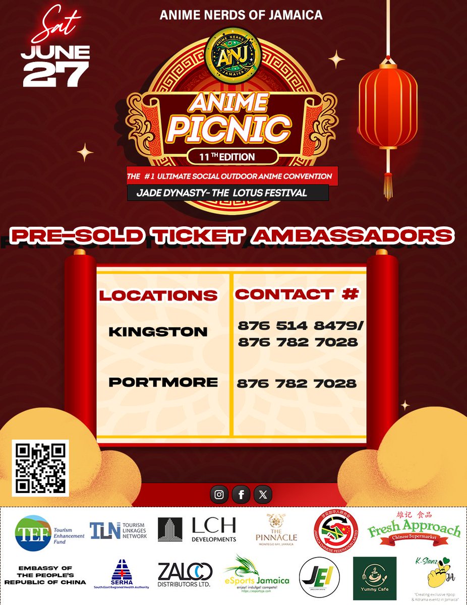 ANJ876's tweet photo. 🎟️ Can't make it to one of our presold ticket outlets? We've got you covered!

Our Anime Picnic 2026 Ticket Ambassadors are here to help make securing your ticket easier than ever.!

#AnimePicnic2026 #JadeDynasty #TheLotusFestival #AnimePicnicJA #AnimeJamaica https://t.co/uVZ8sMKX0s