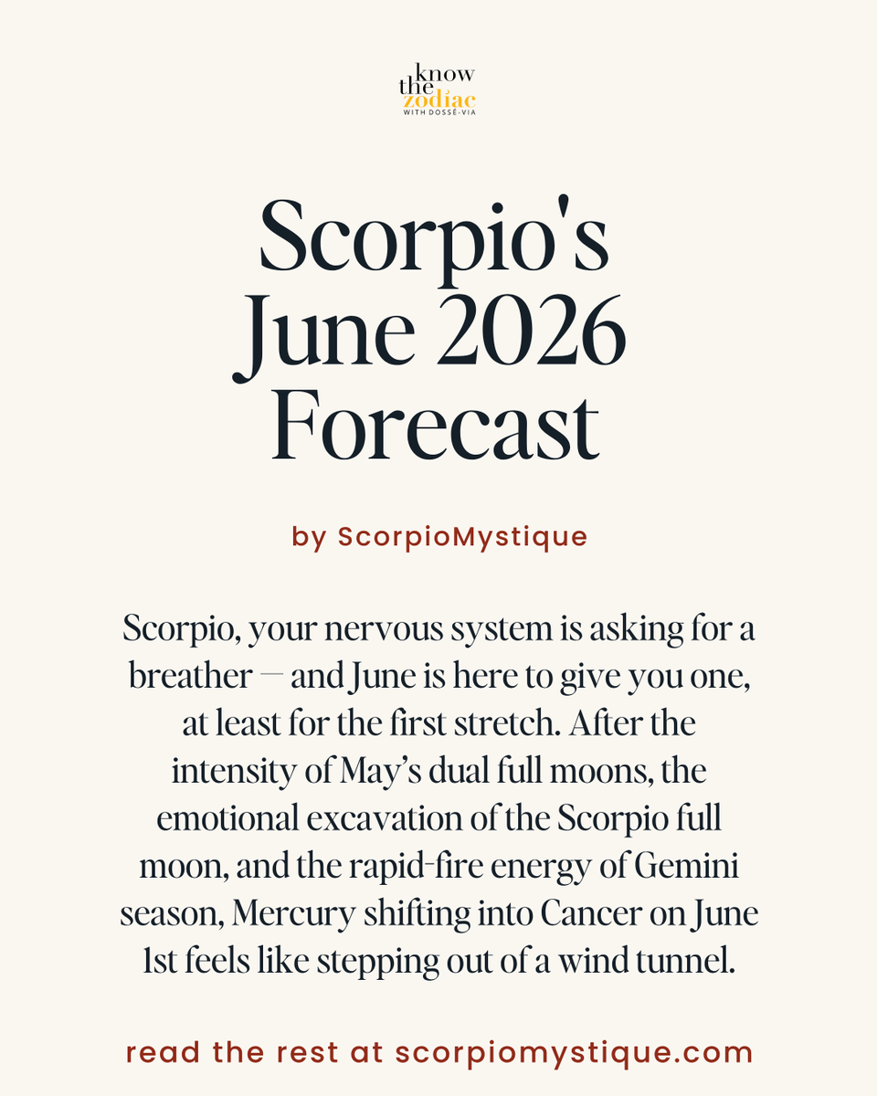ScorpioMystique's tweet photo. #Scorpio, Happy June! Read what's in store in your monthly forecast: https://t.co/XbKn1af6eC ♏️♥️✨ https://t.co/UXrN2fRJz4