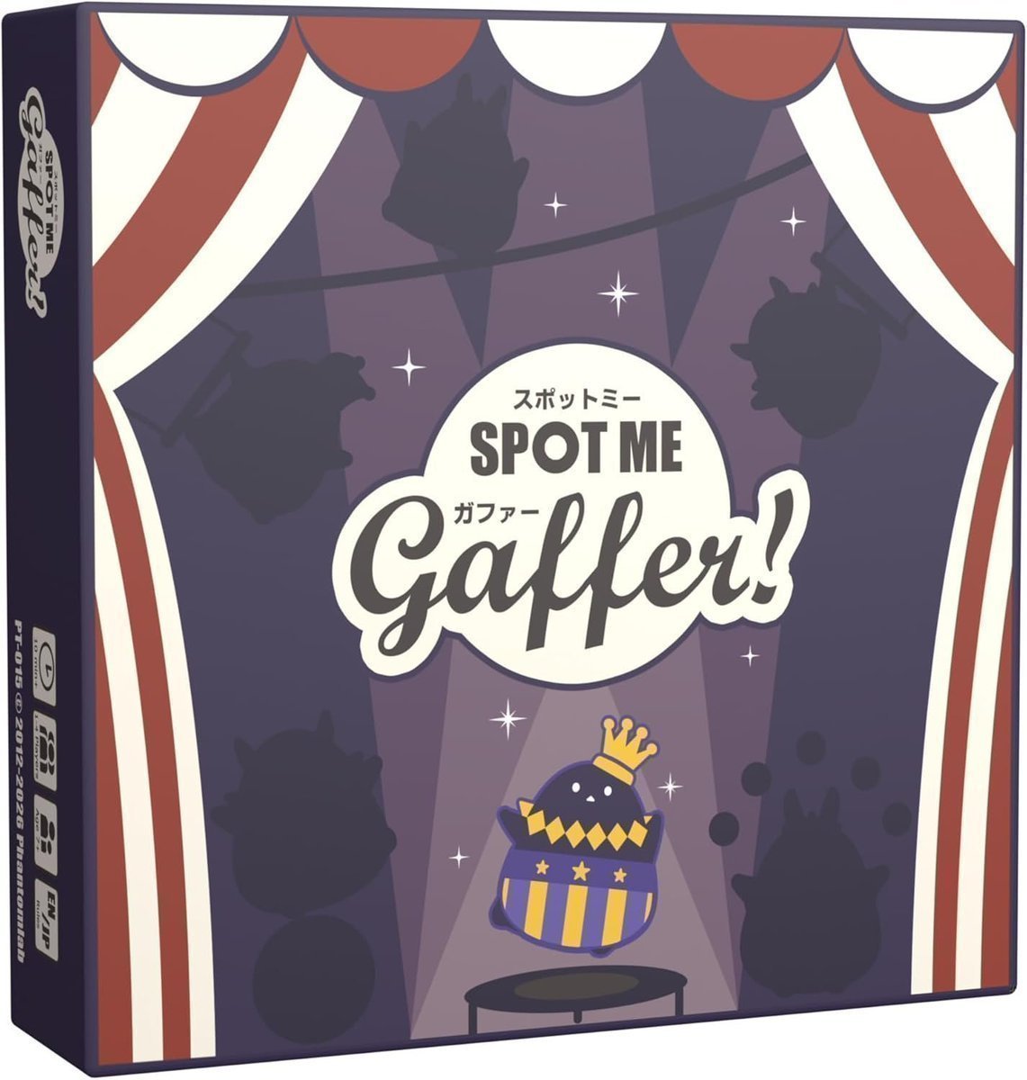 KenJboardgame's tweet photo. ●ボードゲーム通販情報⭐️🌞
.
「スポットミーガファー！(Spot Me Gaffer)」
.
【アマゾンで割引】#ボードゲーム
.
定価3,700円＋プライム送料無料
https://t.co/v26nNktDny
.
発売中🌞
　名古屋ボードゲーム楽市 ファミリードラゴン大賞2026 準大賞受賞作品。
　華やかなサーカスの舞台裏で、あなたは照明係（ガファー）！ボスの指示に従い、穴あきスポットライトカードを巧みに重ねて、条件ぴったりの団員だけを照らし出せ！  4枚のカードを回転・裏返しで組み合わせ、余計な穴を塞ぐ新感覚パズル。1〜4人、10〜20分、7歳以上で遊べるどたばた快感ゲーム。小劇場編からワールドツアー編まで、ソロも対戦も熱い！サーカスを最高に盛り上げよう！